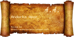 Andorka Apor névjegykártya